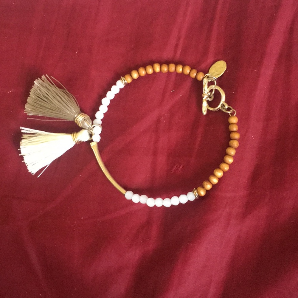 Wooden Bead Tassel Bracelet